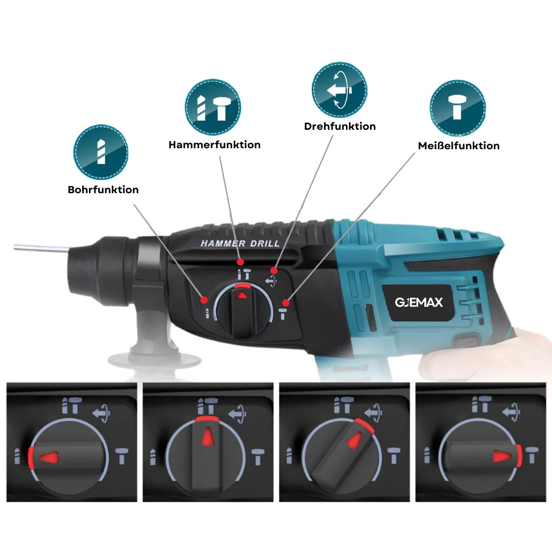 GJEMAX AKKU-BOHRHAMMER 18V | SDS-PLUS - Image 3