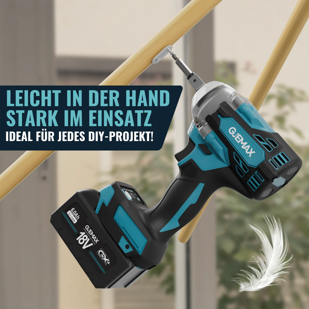 GJEMAX AKKU-SCHLAGSCHRAUBER 18V | 520NM + GRATIS WINKELSCHLEIFER - Image 8