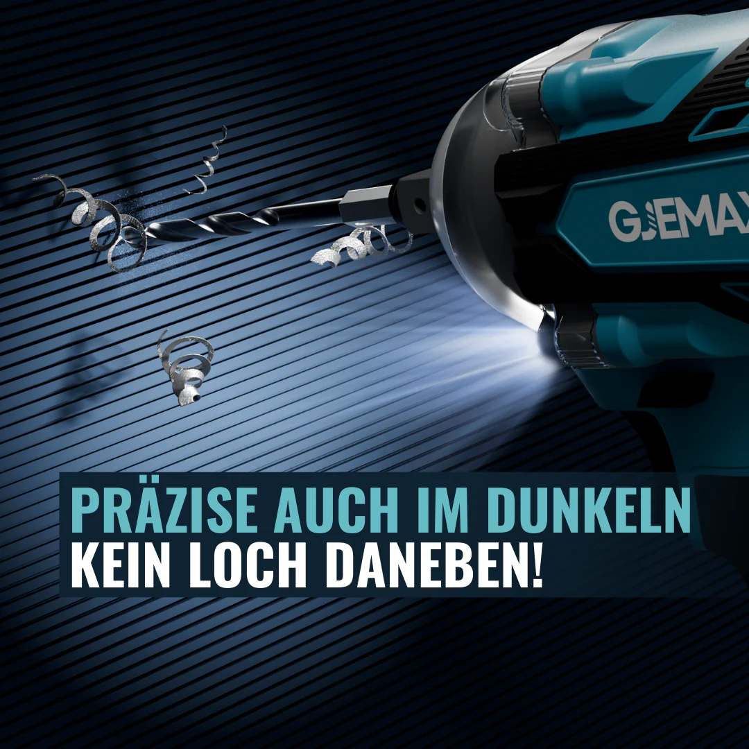 GJEMAX AKKU-SCHLAGSCHRAUBER 18V | 520NM + GRATIS WINKELSCHLEIFER - Image 9